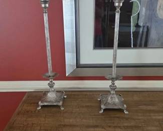 102  Pair of Silver Buffet Lamps