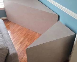 15  Pair of Custom Contemporary Triangle Side Tables  Unique Modern Design