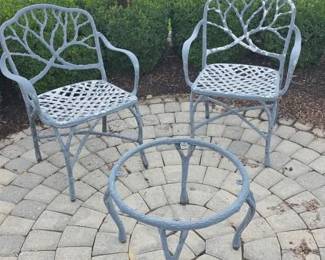 14  3Piece FauxTwig Cast Aluminum Patio Set