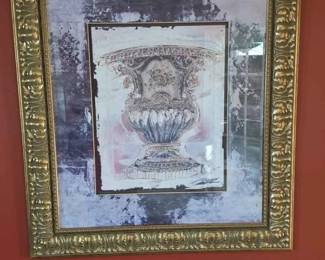 105  Pair of Framed Classical Urn Art Prints
