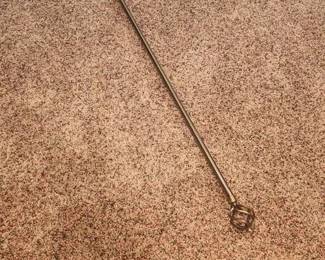 172  Brass Curtain Rod Set with White Curtain and Hardware