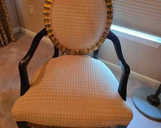 88  Oval Back Armchair with Gold Accents