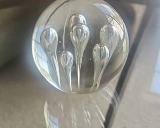 174  Clear glass bubble paperweight