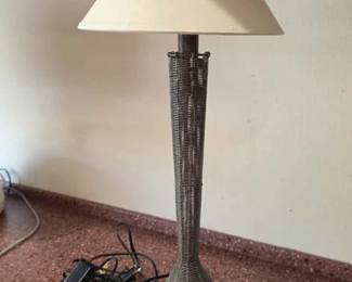 108  Woven Wire Table Lamp with Cream Shade