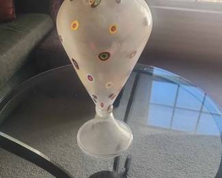 176  Colorful Polka Dot Glass Vase