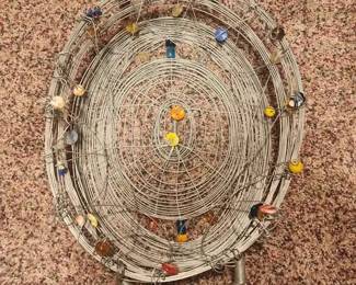 149  Handcrafted Wire Basket with Glass Marble Accents