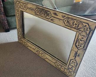 178  Olde Good Things Distressed Cream Ornate Mirror