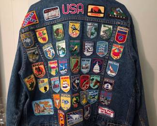 Vintage Jean Jacket with Patches