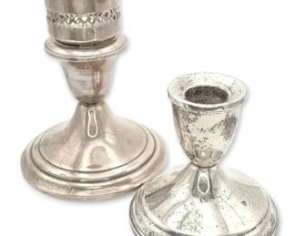 Gorham And Duchin Creation Weighted Sterling Silver Candlestick Holders