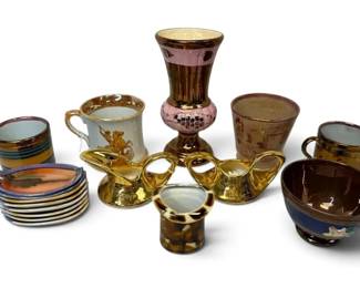 Decorative Gold Painted Pitchers, Mini Trays, Vases, More