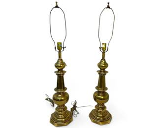 Pair Of Brass Lamps 30 In