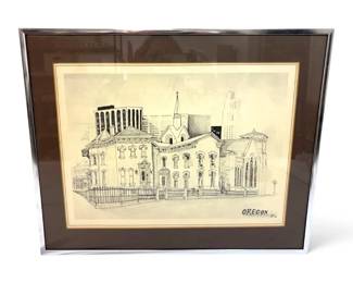 Framed Signed Building Print