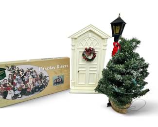 Byers Choice Display Risers, Door, Light Post, And Door