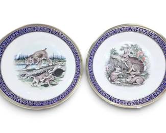 Two Lenox Limited Issue Wildlife PlatesBobcats Cottontail Rabbits