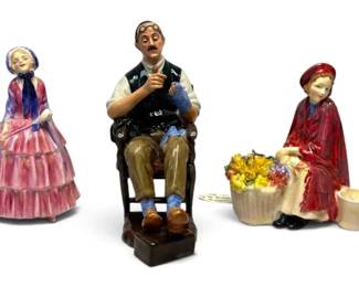 Royal Doulton Porcelain Figurines Biddy, The Bachelor, Bonnie Lassie