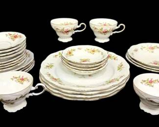 Porcelain Rose Plates, Bowls, Tea Cups Johann Haviland