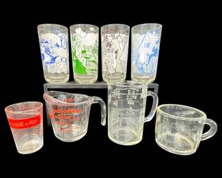 Vintage Glass Measuring Cups And Glasses