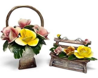 Cesar Capodimonte By Sarastamo Flower Basket Bench
