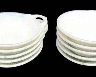 Milk Glass Sea Shell Bowls