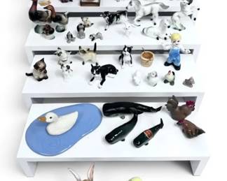 Bone China Animal Figurines Tiny Porcelain Decorative Miniatures