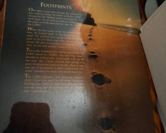 Footprints on wood