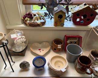 Bird houses in window, more hearts & miscellaneous
