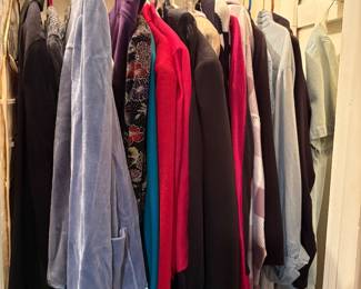 Clothes in bedroom closet