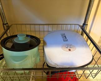 Kitchen items on silver cart