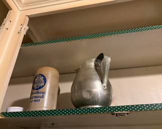 Beer stein & metal pitcher