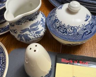 Churchill sugar bowl, creamer & salt shaker