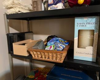 Large candle, based with goodies, more