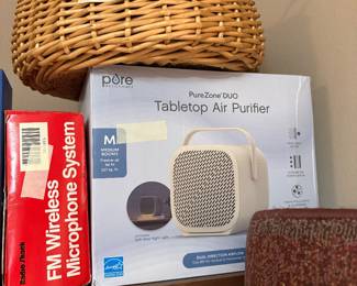Basket, tabletop air purifier, FM Wireless microphone system