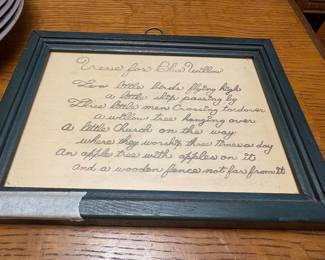 Framed “Verse for blue willow)