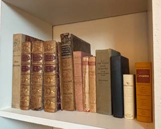 Assorted Antique and Vintage Literary Collection with Decorative Bindings