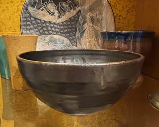 Studio Pottery Hand-Thrown Serving Bowl