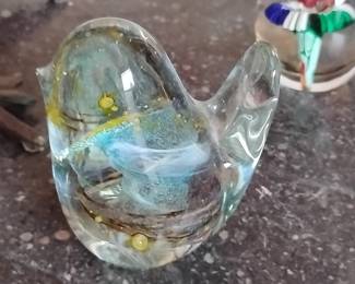 Mid-Century Art Glass Bird Figurine - Kerry Glass, Ireland