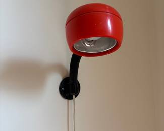 Red Gooseneck Wall Lamp - Space Age Design