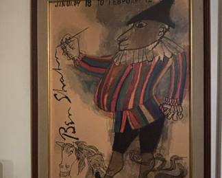 Ben Shahn Exhibition Poster, 'January 18 to February 12' - Jester on Horse