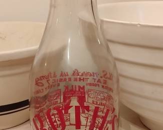 Vintage Ruth's The Better Milk Glass Bottle