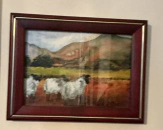 Pastoral Landscape with Sheep, Oil on Canvas