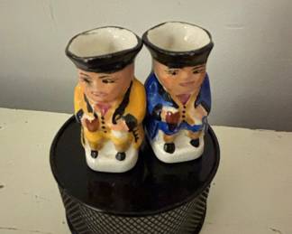 Vintage Miniature Toby Jug Salt and Pepper Shakers - Made in Japan