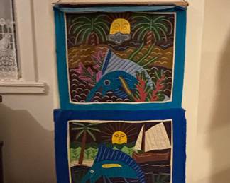 Vintage Mola Textile Wall Hanging