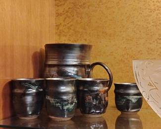 Studio Pottery Pitcher and Tumbler Set