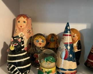 Collection of Russian Matryoshka and Decorative Folk Art