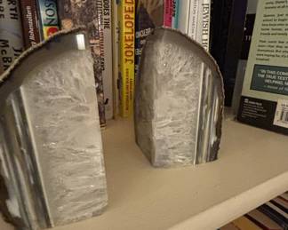 Brazilian Agate Geode Bookends