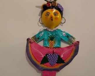 Mexican Coconut Shell Folk Art Wall Sculpture