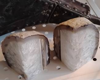 Agate Geode Bookends