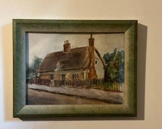 Original Watercolor Painting of English Thatched Cottage