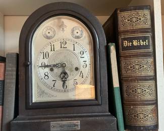 Seth Thomas Mantel Clock with Travelers Insurance Plaque