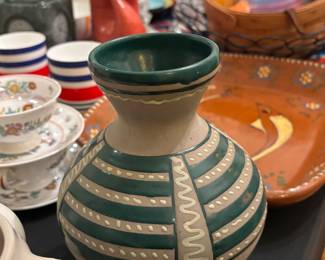 Vintage Mexican Tonala Pottery Vase